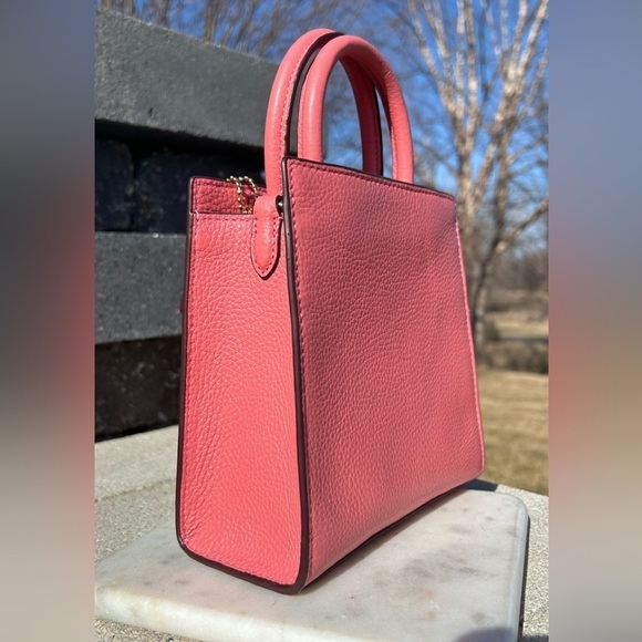 Coach Mini Pepper Taffy Pink Pebble Leather Crossbody NWOT - Picture 11 of 15